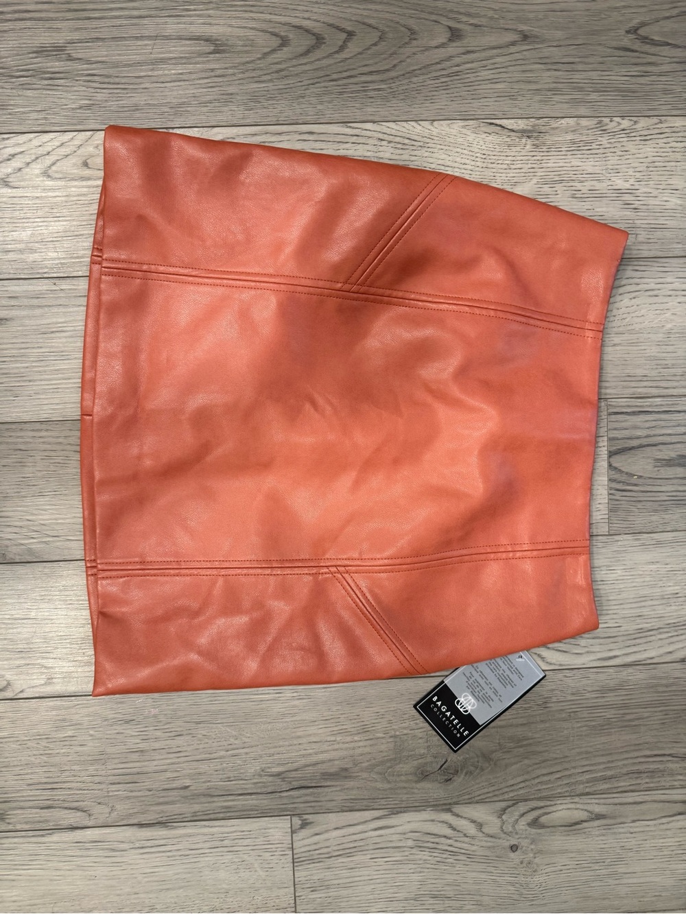 bagatelle Coral Leather Mini Skirt